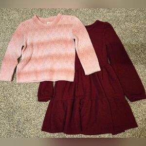 Girls XS 4/5 Cat & Jack Sweater And Dress Bundle